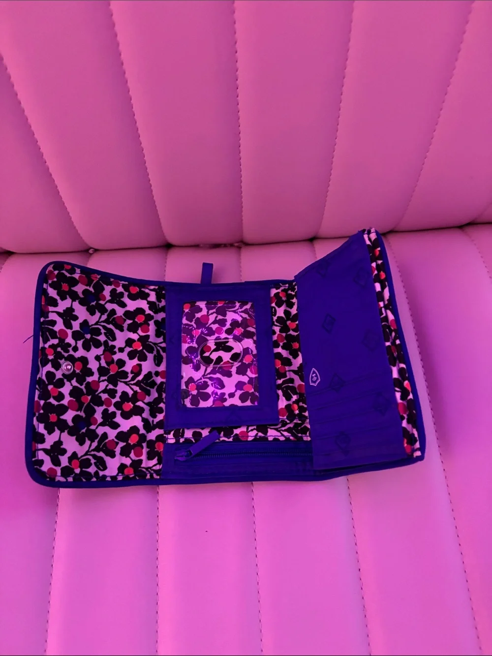 Quilted Fold-Over Women's Wallet - Blue~ Vera Bradley
